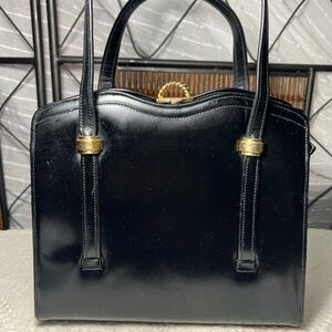 Vintage Doran Black Patent Leather Handbag